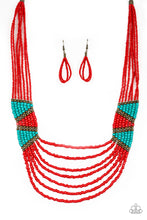 Load image into Gallery viewer, Kickin It Outback &amp; Outback Outing Red Necklace &amp; Bracelet Set 1188S