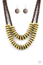 Load image into Gallery viewer, Dominican Disco - Yellow Necklace 1208n