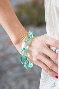 Ice Ice Baby Necklace & Ice Queen Bracelet Set  Green 23N