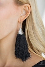 Load image into Gallery viewer, Tassel Temptress - Black Fringe Earring