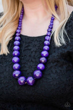 Load image into Gallery viewer, Effortlessly Everglades- Wooden Purple Necklace 1211n
