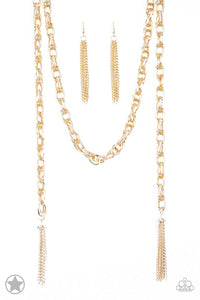 SCARFed for Attention - Gold  Blockbuster Necklace 1273N
