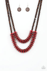 Dominican Disco - Red Necklace 1208n