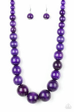 Load image into Gallery viewer, Effortlessly Everglades- Wooden Purple Necklace 1211n