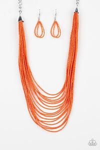 Peachfully Pacific - Orange Necklace