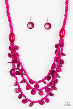 Load image into Gallery viewer, Safari Samba - Wooden Pink Necklace 1198N
