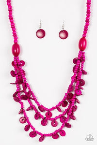 Safari Samba - Wooden Pink Necklace 1198N