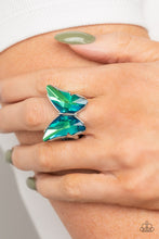 Load image into Gallery viewer, Fluorescent Flutter - Green  Butterfly Ring