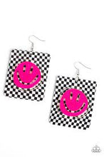 Load image into Gallery viewer, Cheeky Checkerboard - Pink Earring