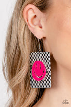 Load image into Gallery viewer, Cheeky Checkerboard - Pink Earring