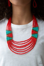 Load image into Gallery viewer, Kicking Outback and Outback Outing - Red Necklace &amp; Bracelet Set 1188S