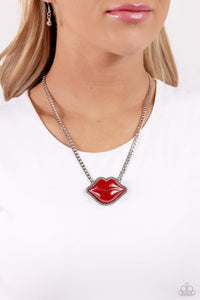 Lip Locked - Red Necklace 1361n