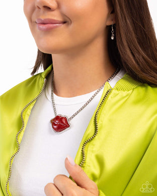 Lip Locked - Red Necklace 1361n