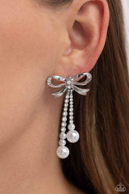 Bodacious Bow - White Earring