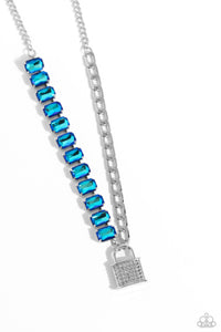 LOCK and Roll - Blue Necklace 1494n