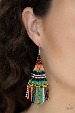 Beaded Bohemian - Red Earring