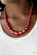 Load image into Gallery viewer, Party Pearls - Red  Necklace 34n