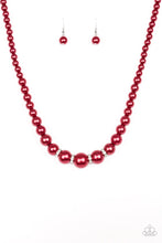Load image into Gallery viewer, Party Pearls - Red  Necklace 34n