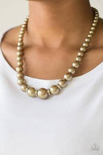 Load image into Gallery viewer, Party Pearls - Brass Necklace 34n
