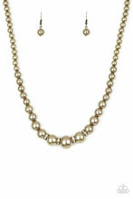 Load image into Gallery viewer, Party Pearls - Brass Necklace 34n