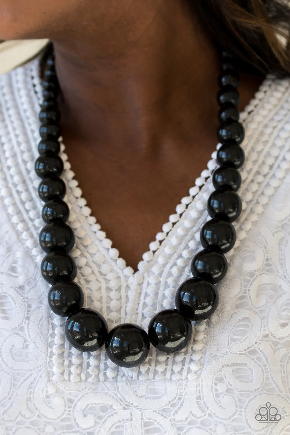 Effortlessly Everglades- Wooden Black Necklace 1211n
