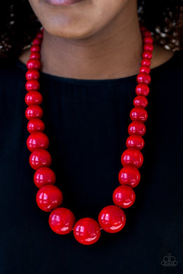 Effortlessly Everglades- Wooden Red Necklace 1211n