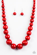 Load image into Gallery viewer, Effortlessly Everglades- Wooden Red Necklace 1211n