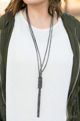 Boom Boom Knock Out - Black Necklace 38n