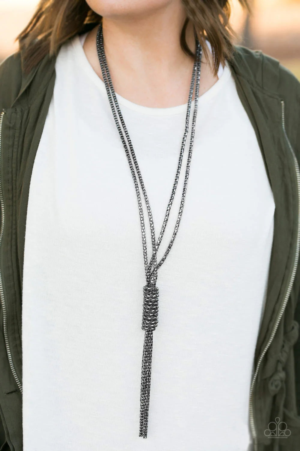Boom Boom Knock Out - Black Necklace 38n