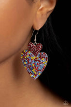 Load image into Gallery viewer, Flirting Flourish - Red Earring 57e