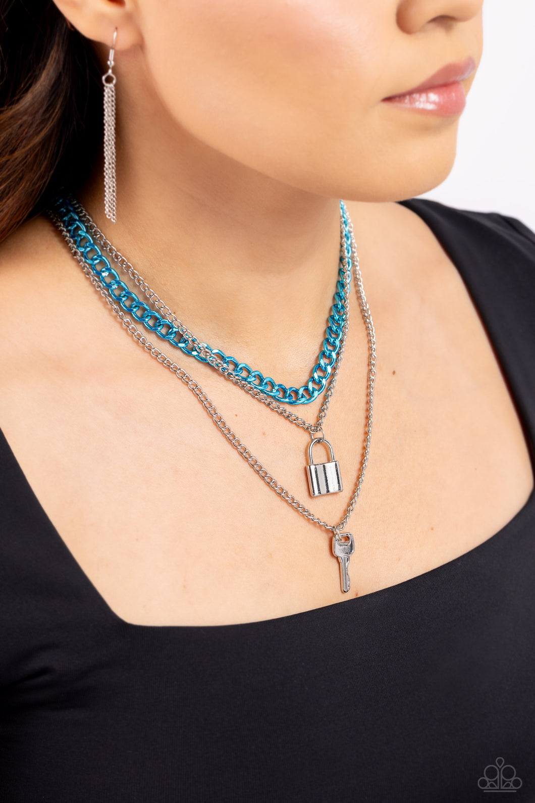 Locked Labor - Blue Necklace 1492n