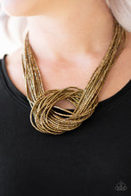 Load image into Gallery viewer, Knotted Knockout - Brass Necklace 1007n