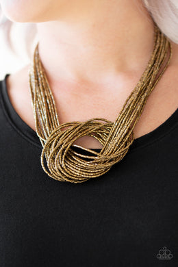 Knotted Knockout - Brass Necklace 1007n