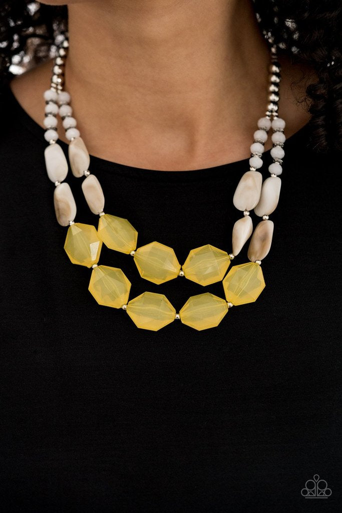 Seacoast Sunset - Yellow Necklace 1222n