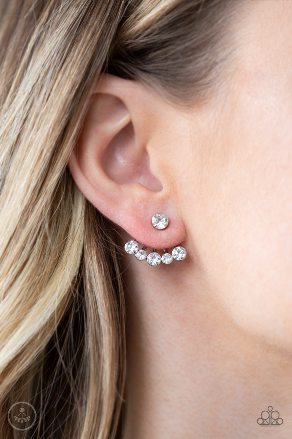 Jeweled Jubilee - White Earring
