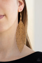 Load image into Gallery viewer, Feather Fantasy - Gold Earring 2732E