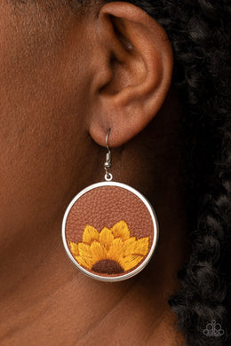 Sun - Kissed Sunflowers  -  Brown Earring 2684e