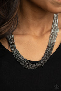 Metallic Merger - Black Necklace 1396n