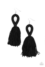 Load image into Gallery viewer, Tassels and Tiaras - Black Earring 2804e