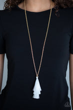 Load image into Gallery viewer, Triple Tassel - White Necklace 1008n