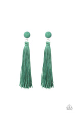 Load image into Gallery viewer, Tightrope Tassel - Green Earring 99E