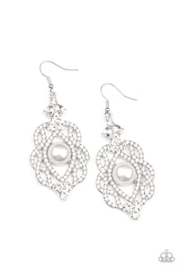 Rhinestone Renaissance - White Earring 2845e