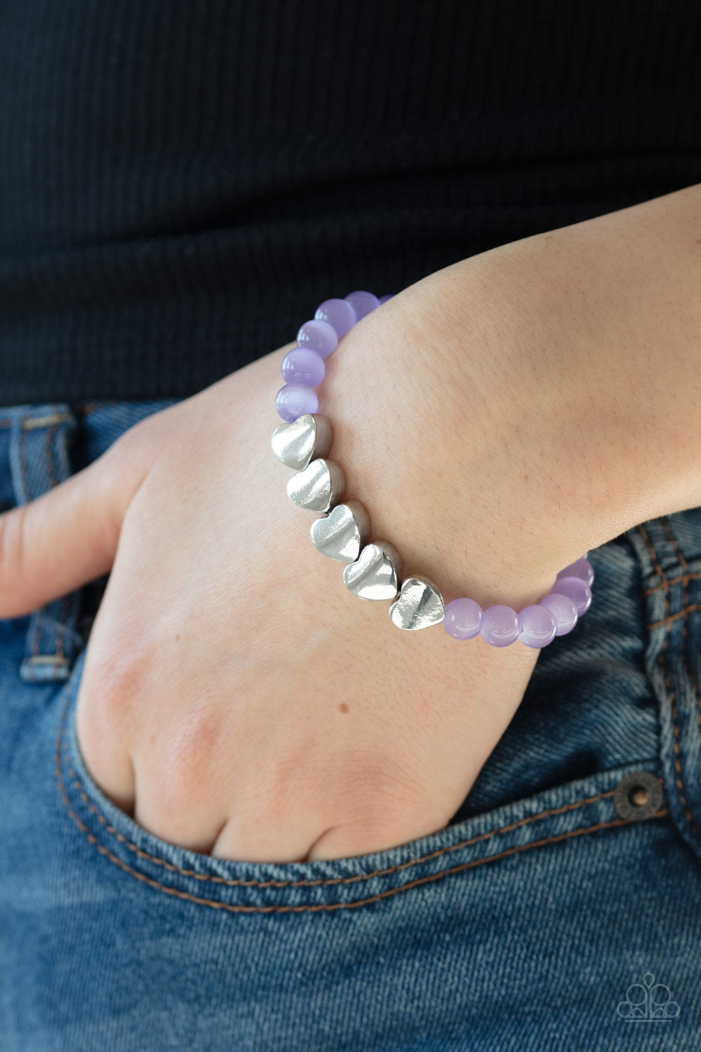 Heart - Melting Glow - Purple Bracelet 1508b