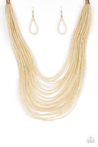 Streaming Starlight -Seed Bead Gold Necklace 1305N