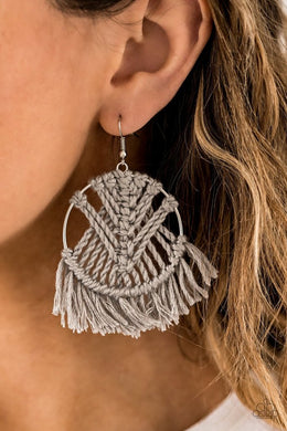 All About MACRAME - Silver Earring 2708E