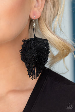 Hanging by a Thread - Black Earring 2736E