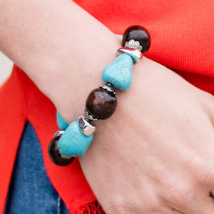 Earth Godess - Blue Necklace & Bracelet Set