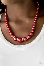 Load image into Gallery viewer, Party Pearls - Red Necklace 34n