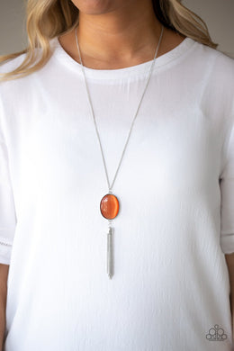Tasseled Tranquility - Orange Necklace 1103N
