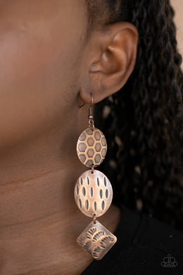 Mixed Movement - Copper Earring 2767e
